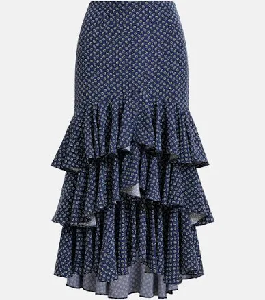 asymmetrical Layered Midi Skirt