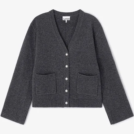 GANNI Mixed Classic Wool Cardigan
