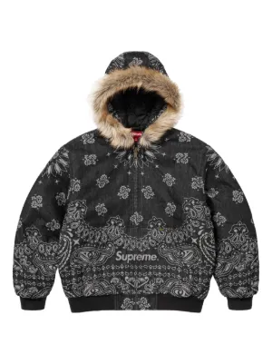 Bandana Faux Fur Bomber Jacket