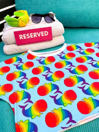 Rainbow Whales Crop Top