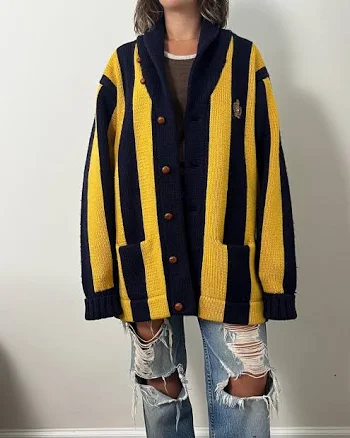 1987 Polo Ralph Lauren Striped Wool Cardigan