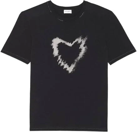 Saint Laurent Cotton Heart Print T-Shirt