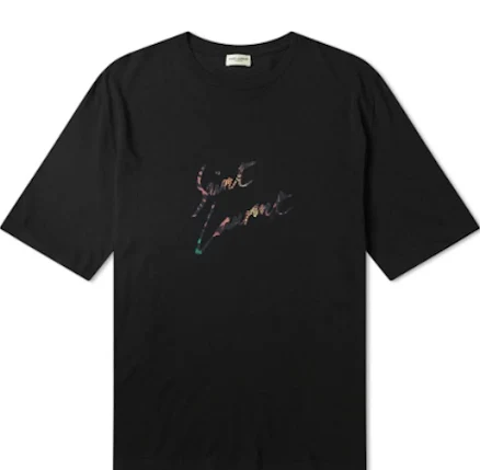 Saint Laurent Paris Black Signature Logo Oversized T-shirt Short