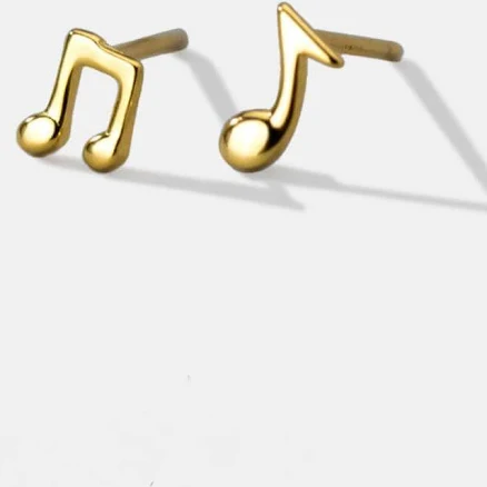 PERIMADE Sterling Silver Music Note Stud Earrings