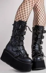 DEMONIA Damned-225 Black Hologram Vegan