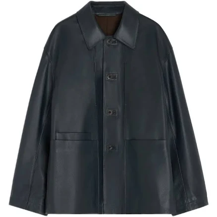 Lemaire Men's Buttoned Leather Jacket