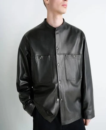 LEMAIRE Leather Collarstand Overshirt