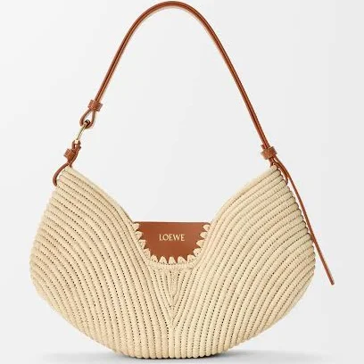 Loewe Women's Medium Swing Raffia and Leather Bag