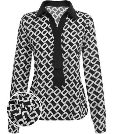 1940s Geometric Patchwork Ribbon Blouse