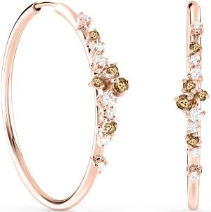 Damiani Mimosa Pink Gold Earrings with White and Brown Diamonds