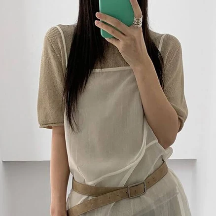 Sheer Mesh Layering Top