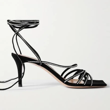 Gianvito Rossi Women's Crystal-Embellished Suede Sandals