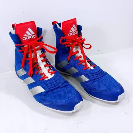Adidas Shoes | Adidas Box Hog 3 Mens Boxing Shoes Blue Red Silver Fz5308 Size 10 High Top Boots | Color: Blue/Red | Size: 10 | Shiroline's Closet