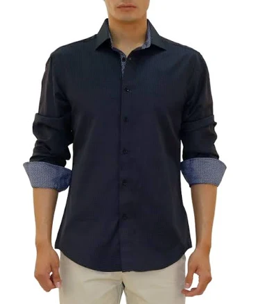 Microprint Long Sleeve Dress Shirt