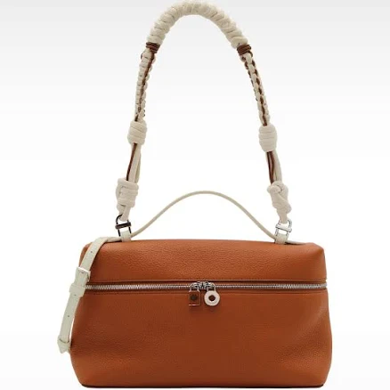 LORO PIANA-Extra Pocket L27 Calf Brown + White Handbag