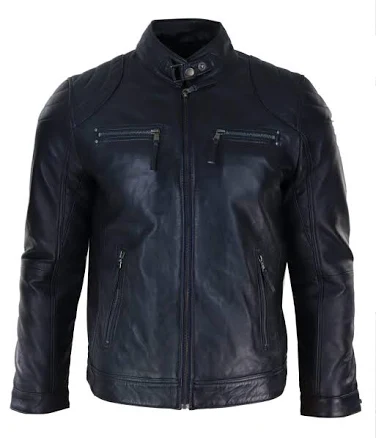 Men's Genuine Leather Biker Jacket