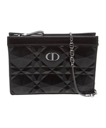 DIOR Women's Caro Zipped Calfskin Pouch with Diamond Motif