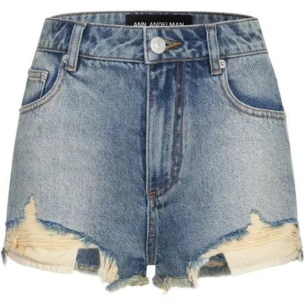 Denim Shorts with Frayed Edges
