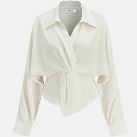Twisted Front Long Sleeve Shirt