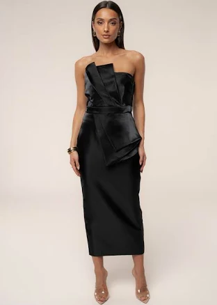 JLUXLABEL Reception Ruffle Satin Midi SkirtJLUXLABEL Reception Ruffle Satin Midi Skirt