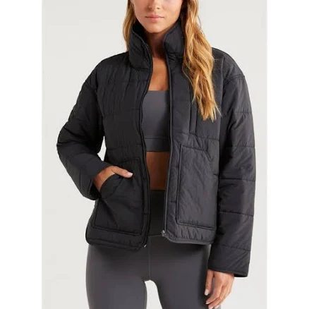 Zella Quilted Packable Jacket in Black at Nordstrom, Size X-Large