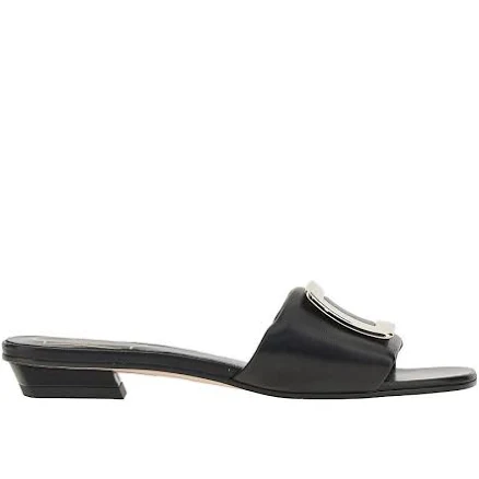 ROGER VIVIER | Viv'Choc buckle nappa leather slides | Woman | 40