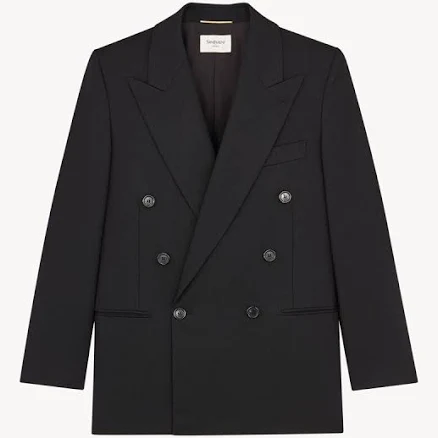 Women Saint Laurent YSL Double-breasted Wool Jacket