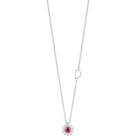 Damiani Mimosa White Gold Diamond and Ruby Necklace