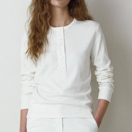 "RENEJ Lucent Combi Button T-Shirt" by W Concept