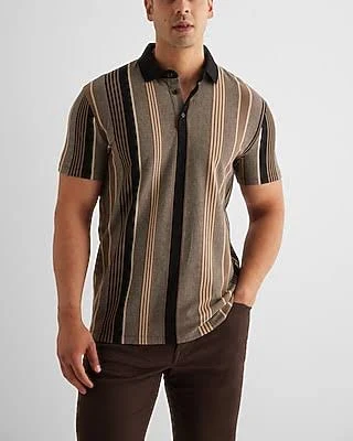 Express Men's Striped Luxe Pique Polo