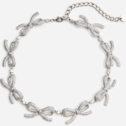 Self Portrait Crystal Bows Necklace