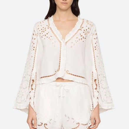 Sea Lula Embroidered Cotton Blouse