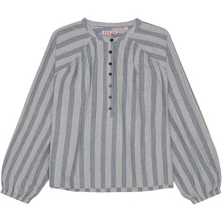 STOCKHOLM STRIPE BLOUSE W GATHERINGS