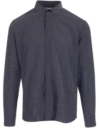 Saint Laurent Men's Yves Collar Dot-Print Shirt