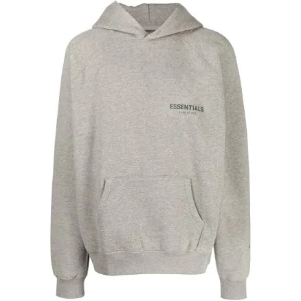FEAR OF GOD ESSENTIALS - chest logo-print detail hoodie - men - Cotton/Polyester - XXL - Grey