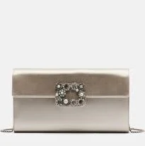 Satin Roger Vivier Pochette Roger Vivier Jewel Efflorescence Mini Bag In Satin, Red,