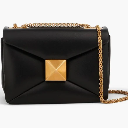 Valentino Garavani Roman Stud Leather Shoulder Bag in Pastel Yellow