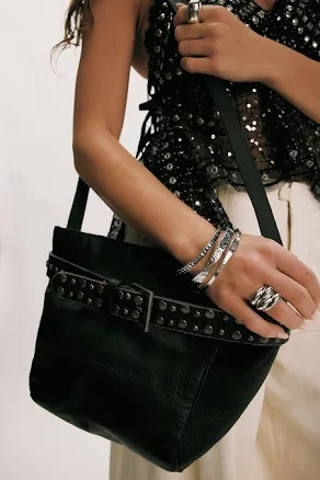 Free People Embellished Belt Bucket Bag