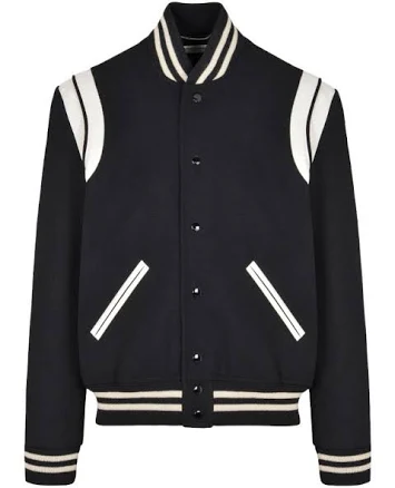 Saint Laurent Teddy Bomber Men Jacket - Black