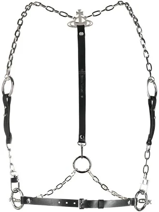 Orb-plaque Leather Belt In Black