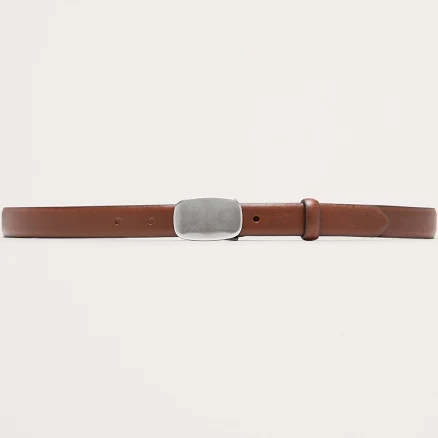 Banana Republic Men's Leather Plaque-Buckle Belt