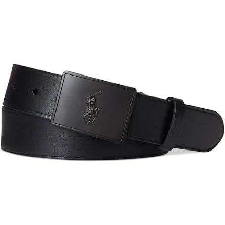 Ralph Lauren Men's Pony Plaque Leather Belt