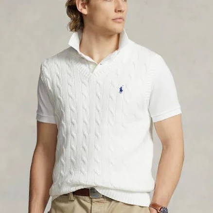 Ralph Lauren Men's Cable-Knit Cotton Sweater Vest