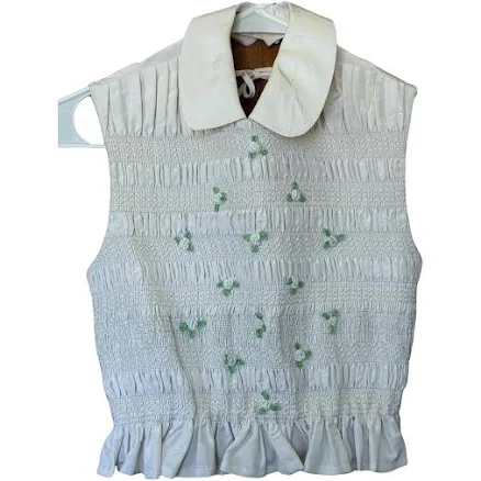 Miu Miu Women's Embroidered Silk Faille Top