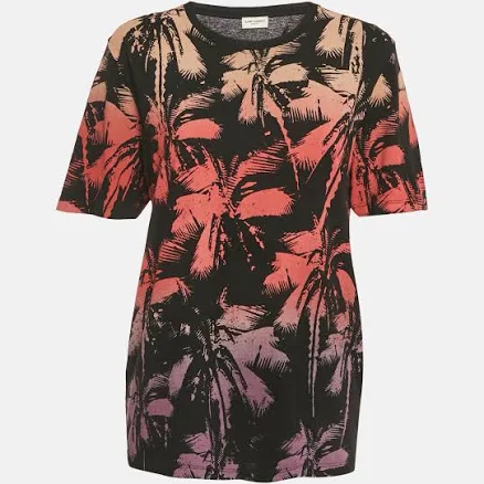 Saint Laurent Men's Palm-tree Print T-Shirt