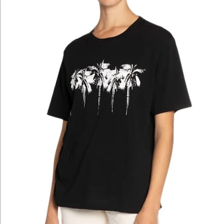 SAINT LAURENT Women's Oversized Palmeraie Cotton-Jersey T-Shirt