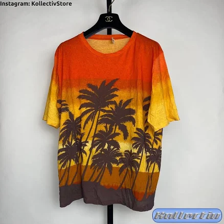 Saint Laurent Paris ‘surf Sound’ Palm Print T-shirt