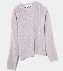 Ibiza Natural Meshed Knit Grey Lavender