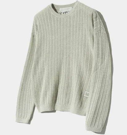 satur Ibiza Natural Mesh Knit Natural Green