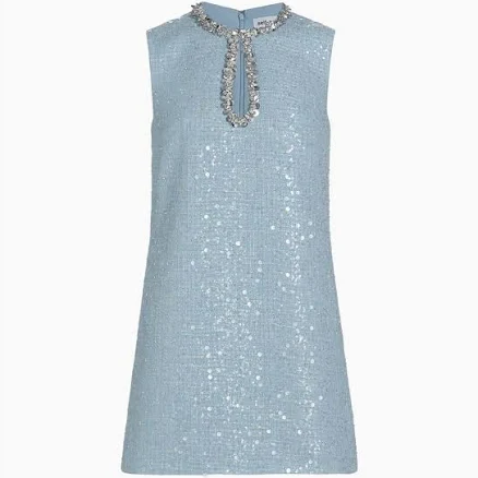 Self Portrait Women's Sequined Boucle Mini Dress